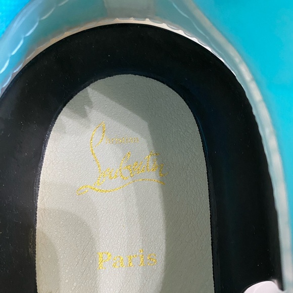 Christian Louboutin Arpoador Flat,Yellow& Blue, Suede, Men’s Size:EU44.5,US 11.5 - Picture 4 of 13